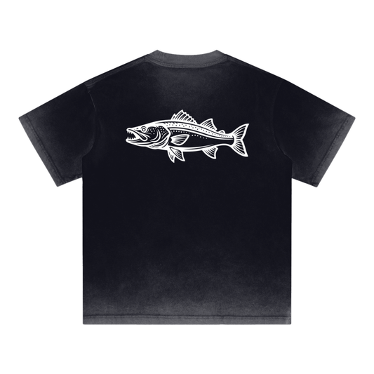 STEALTH Fish Back Graphic Loose Cotton T-Shirt